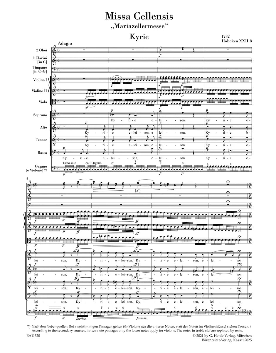 Haydn: Missa Cellensis, Hob. XXII:8 (Full Score)