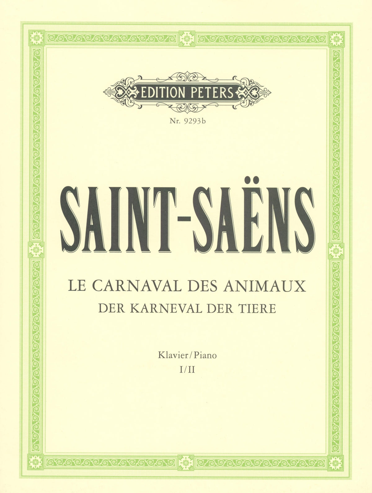 Saint-Saëns: The Carnival of the Animals, Piano 1 & 2 Parts (Edition Peters EP9293B)