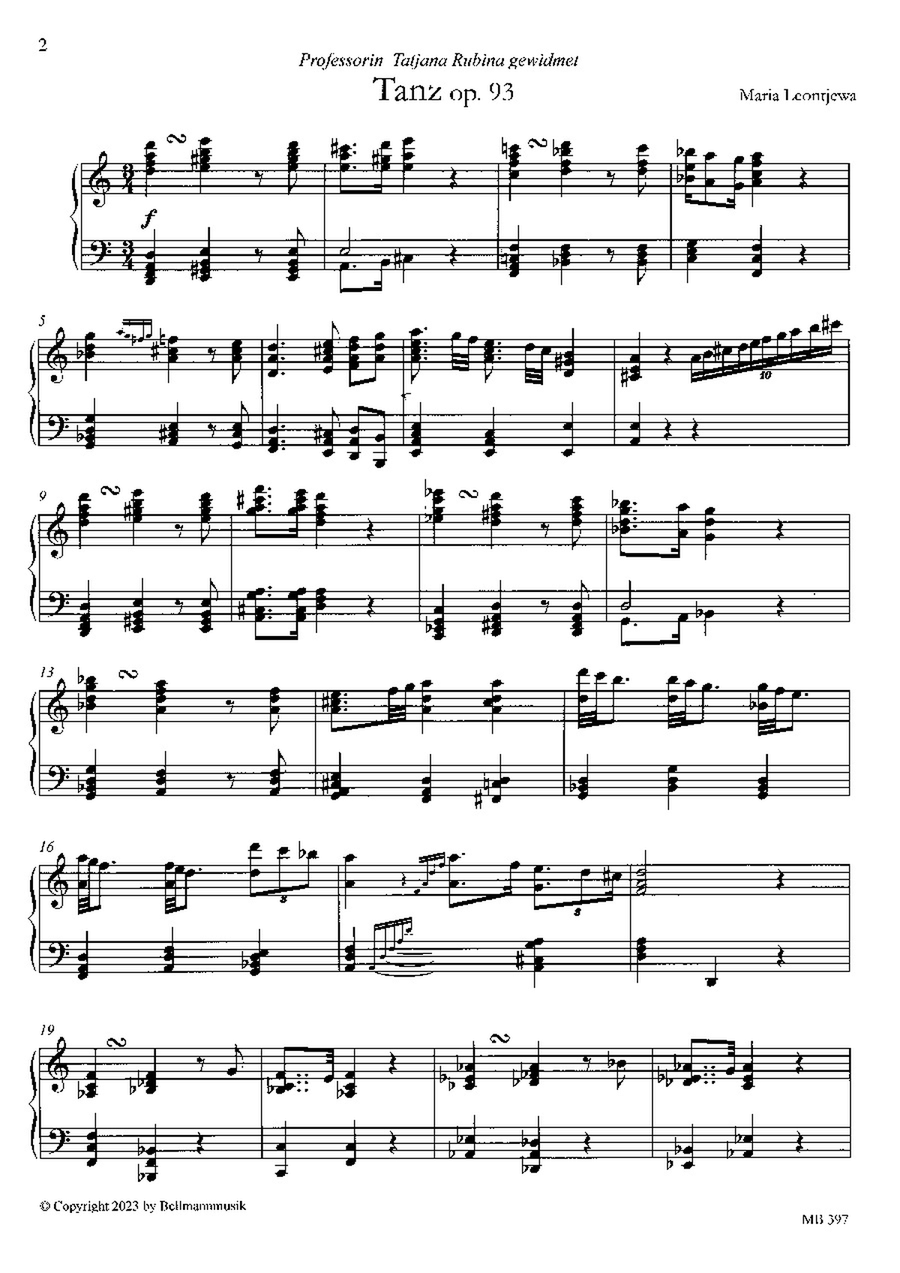 Leontjewa: Three Dances for Piano