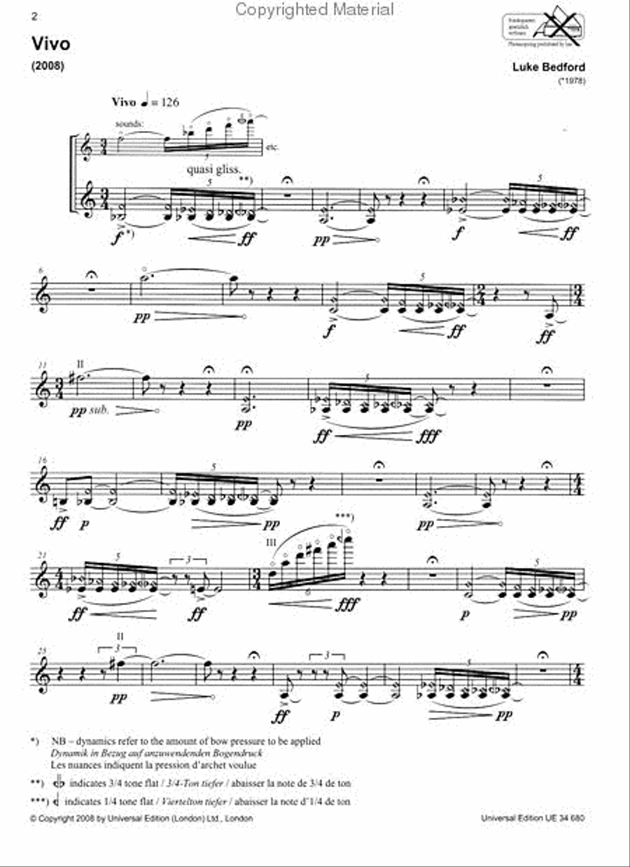 Violin Project: New Pieces for Solo Violin (Various Composers)