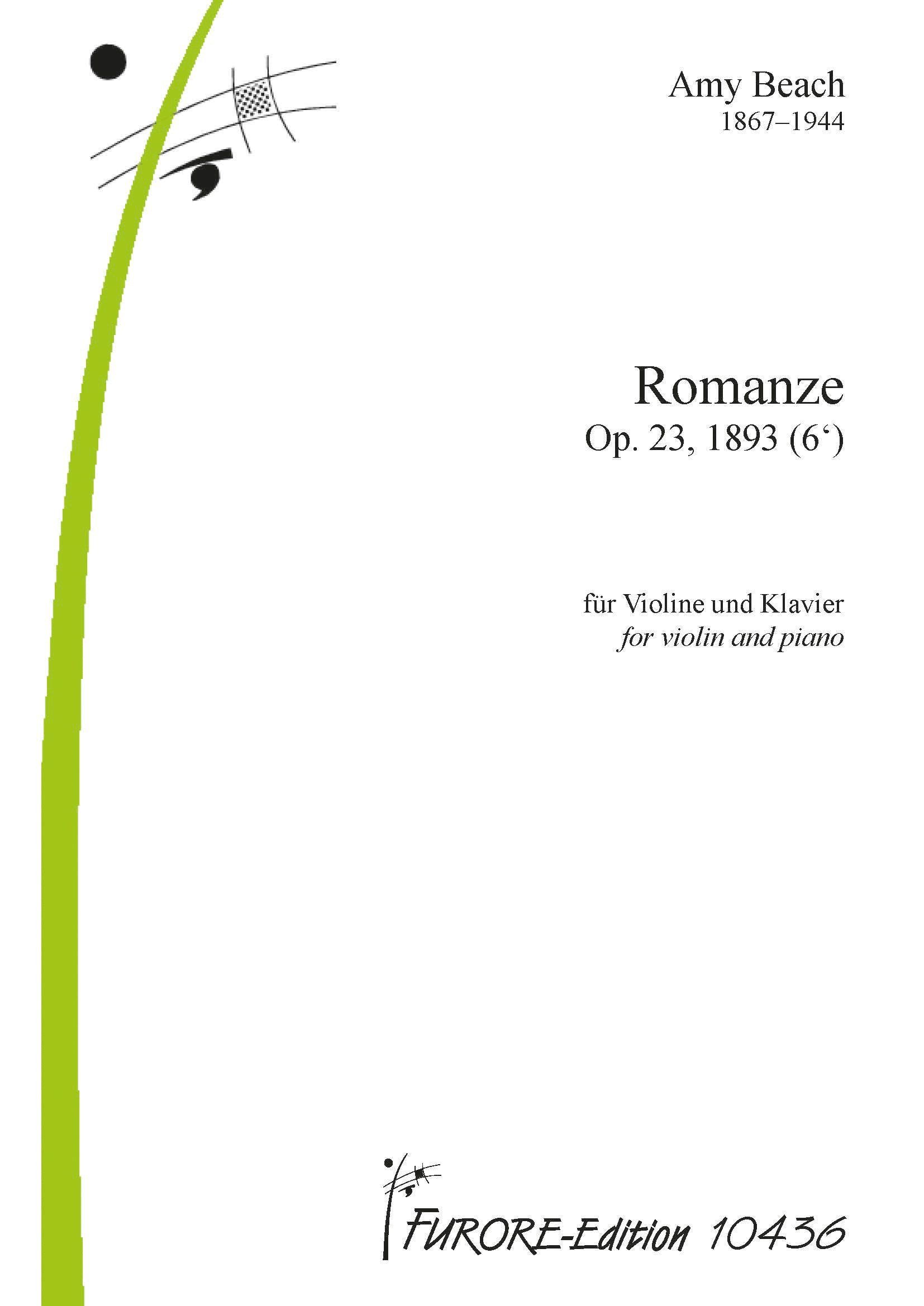 Beach: Romanze Op. 23 for violin and piano