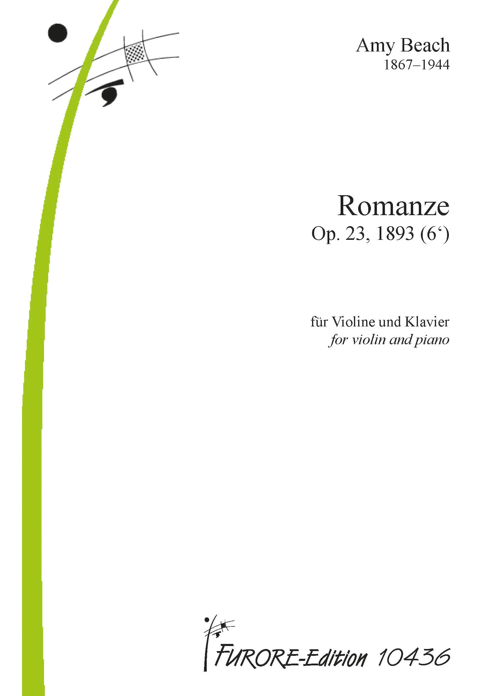 Beach Romanze op. 23 for violin and piano