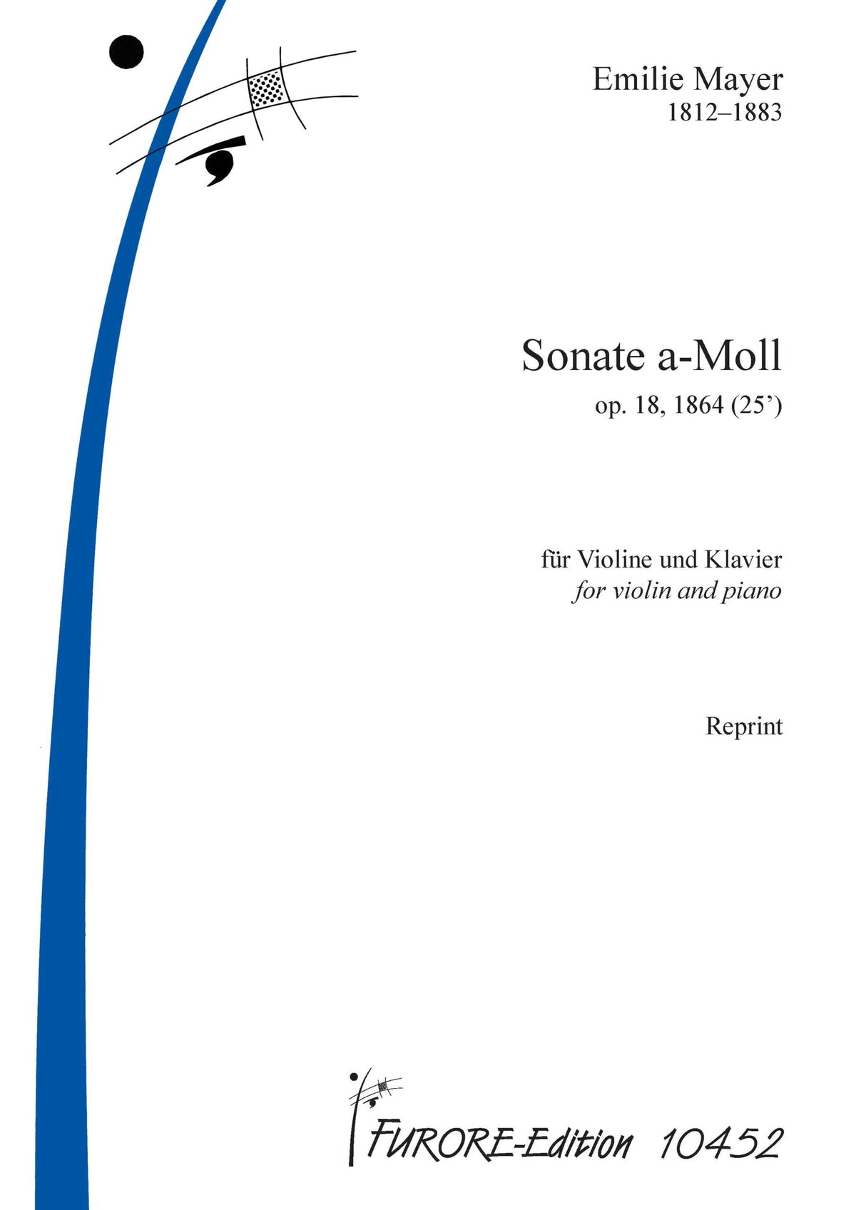 Mayer: Sonata A-minor op.18 (1864) for violin and piano