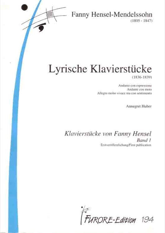 Fanny Hensel Mendelssohn Lyrical Piano Pieces by Fanny Hensel V 1
