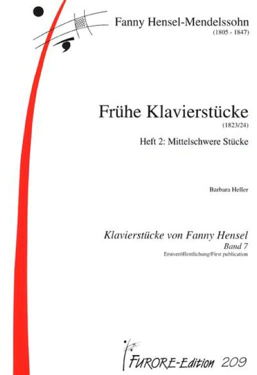 Fanny Hensel Mendelsson Early Piano Pieces 2: Pieces of Medium Difficulty (F. Hensel piano pieces Vol. 7)
