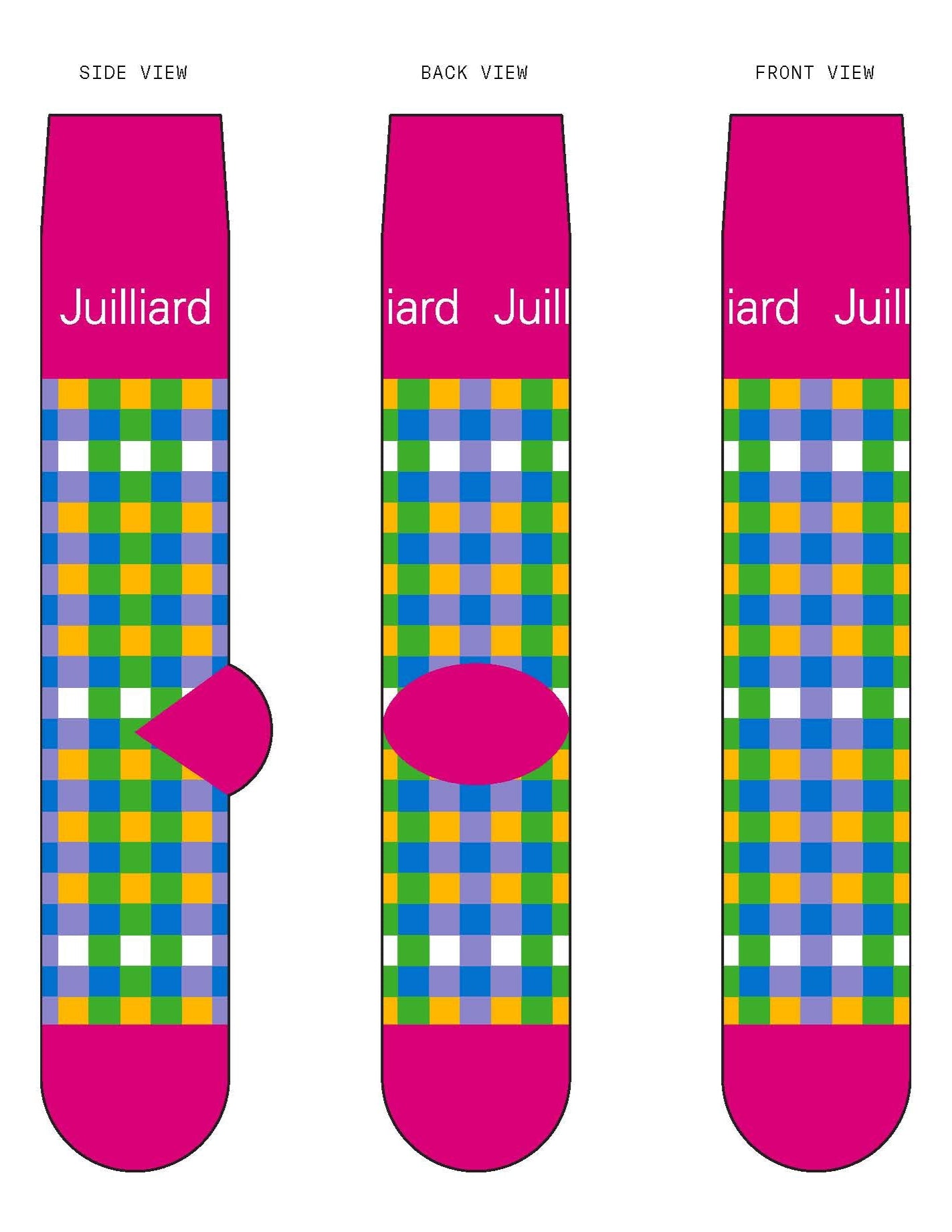 Socks: Juilliard Dress Crew with Gingham Pattern