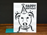 Card: Music Dog Birthday Card (Inside: Blank) FINAL SALE / CLEARANCE