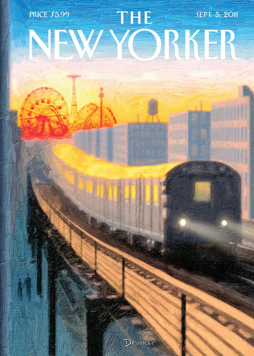 Card: Coney Island Train - New Yorker Cover (Blank inside)