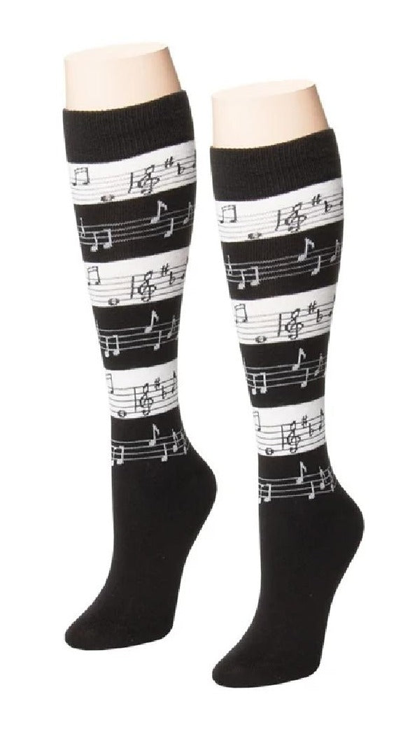 Socks: Music Stripe Knee High Sock - women's