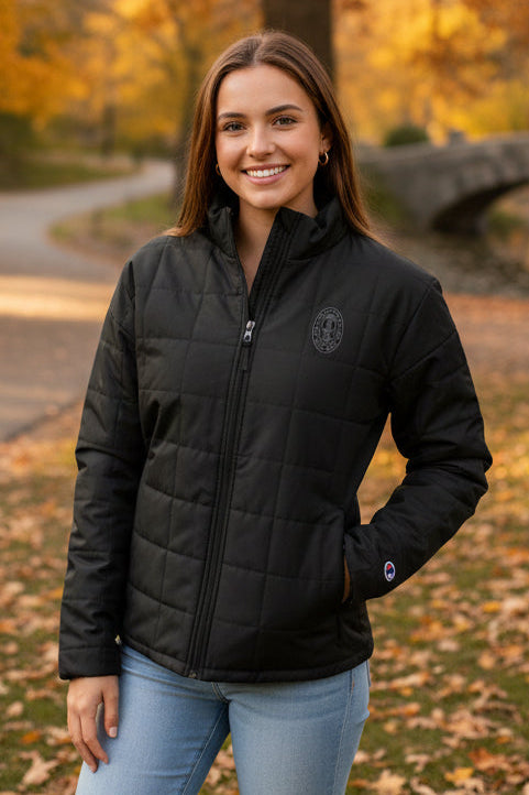 Clearance: Jacket: Lightweight Puffer with Embroidered Seal