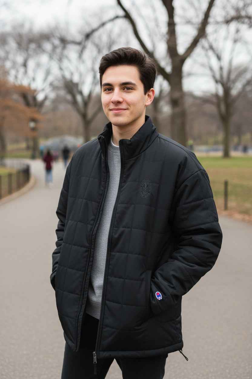 Clearance: Jacket: Lightweight Puffer with Embroidered Seal