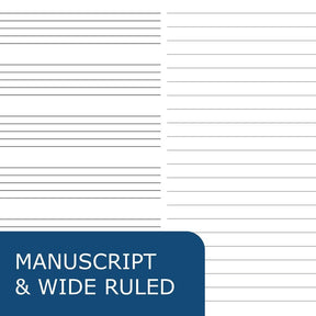 Manuscript Paper Notebook: BBM/Descant LARGE Multi Format (wide rule + Manuscript paper), 64pgs (8 1/2"x11")
