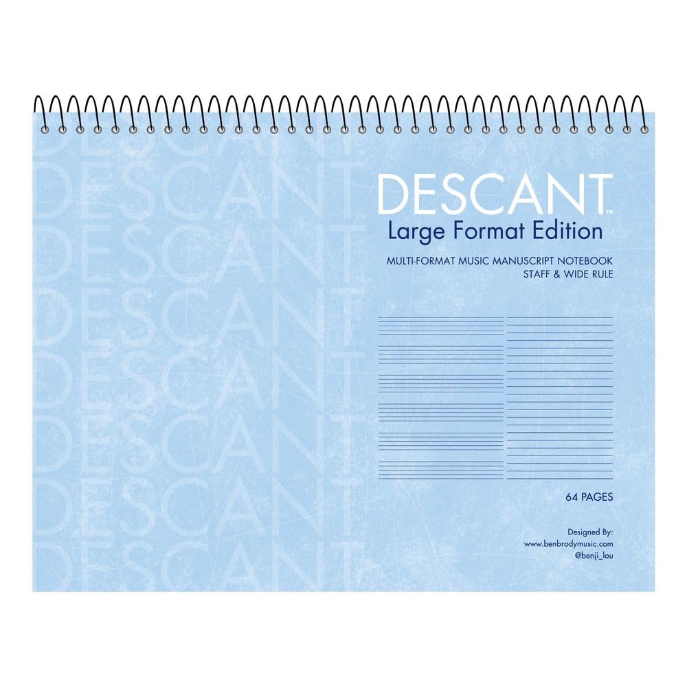 Manuscript Paper Notebook: BBM/Descant LARGE Multi Format (wide rule + Manuscript paper), 64pgs (8.5"x11")