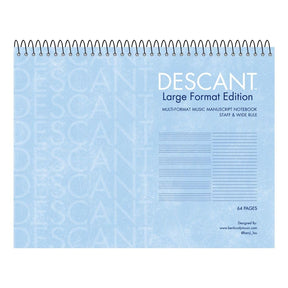 Manuscript Paper Notebook: BBM/Descant LARGE Multi Format (wide rule + Manuscript paper), 64pgs (8 1/2"x11")