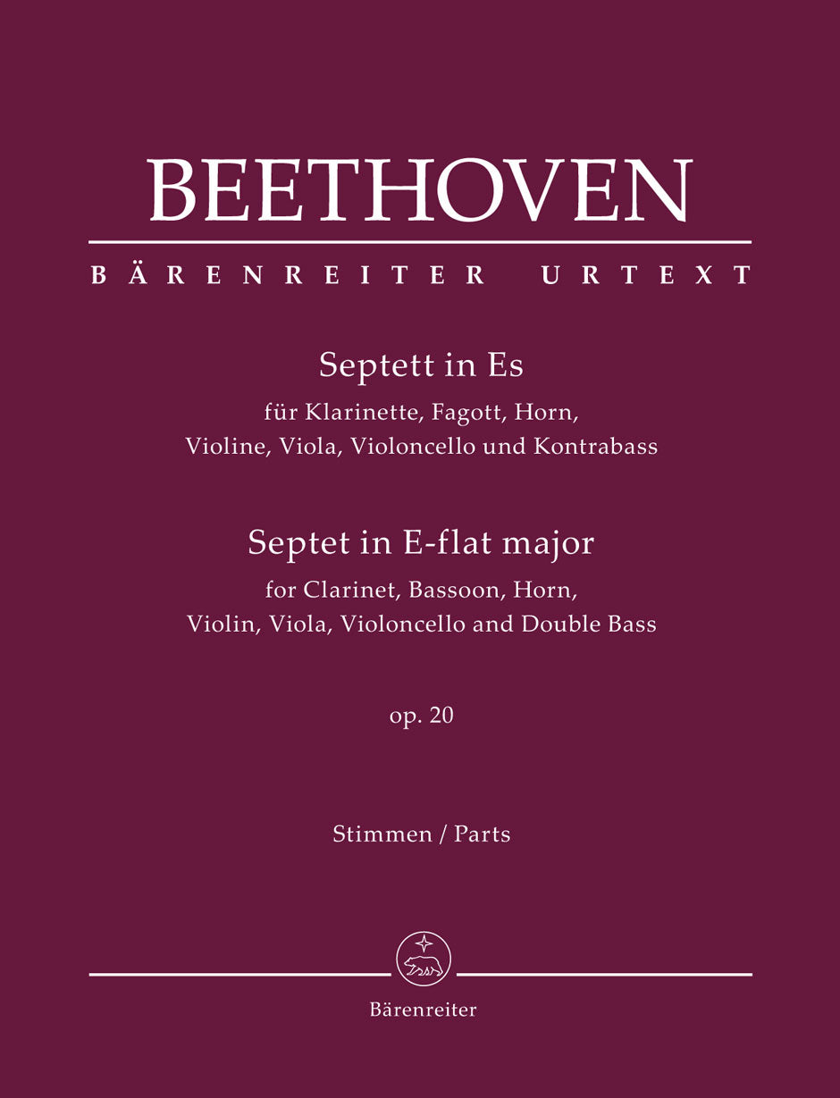 Beethoven Septet for Clarinet, Bassoon, Horn, Violin, Viola, Violoncello and Double Bass in E-flat major op. 20 - Parts