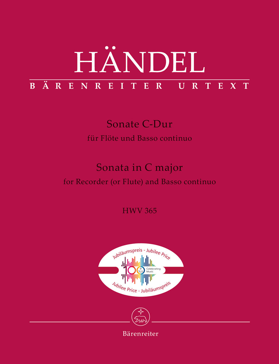 Handel Sonata for Flute and Basso continuo C major (HWV 365)
