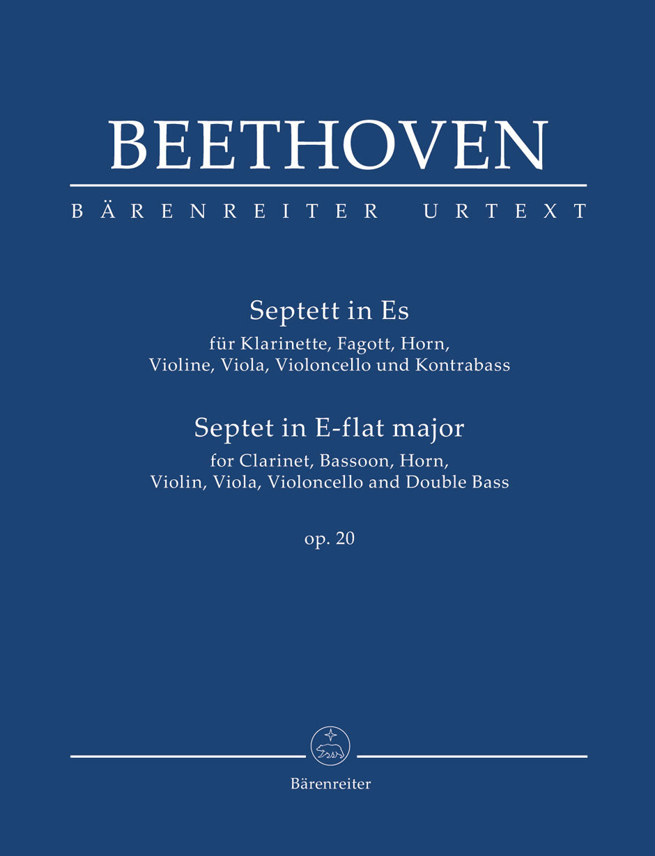 Beethoven Septet for Clarinet, Bassoon, Horn, Violin, Viola, Violoncello and Double Bass in E-flat major op. 20 - Study Score