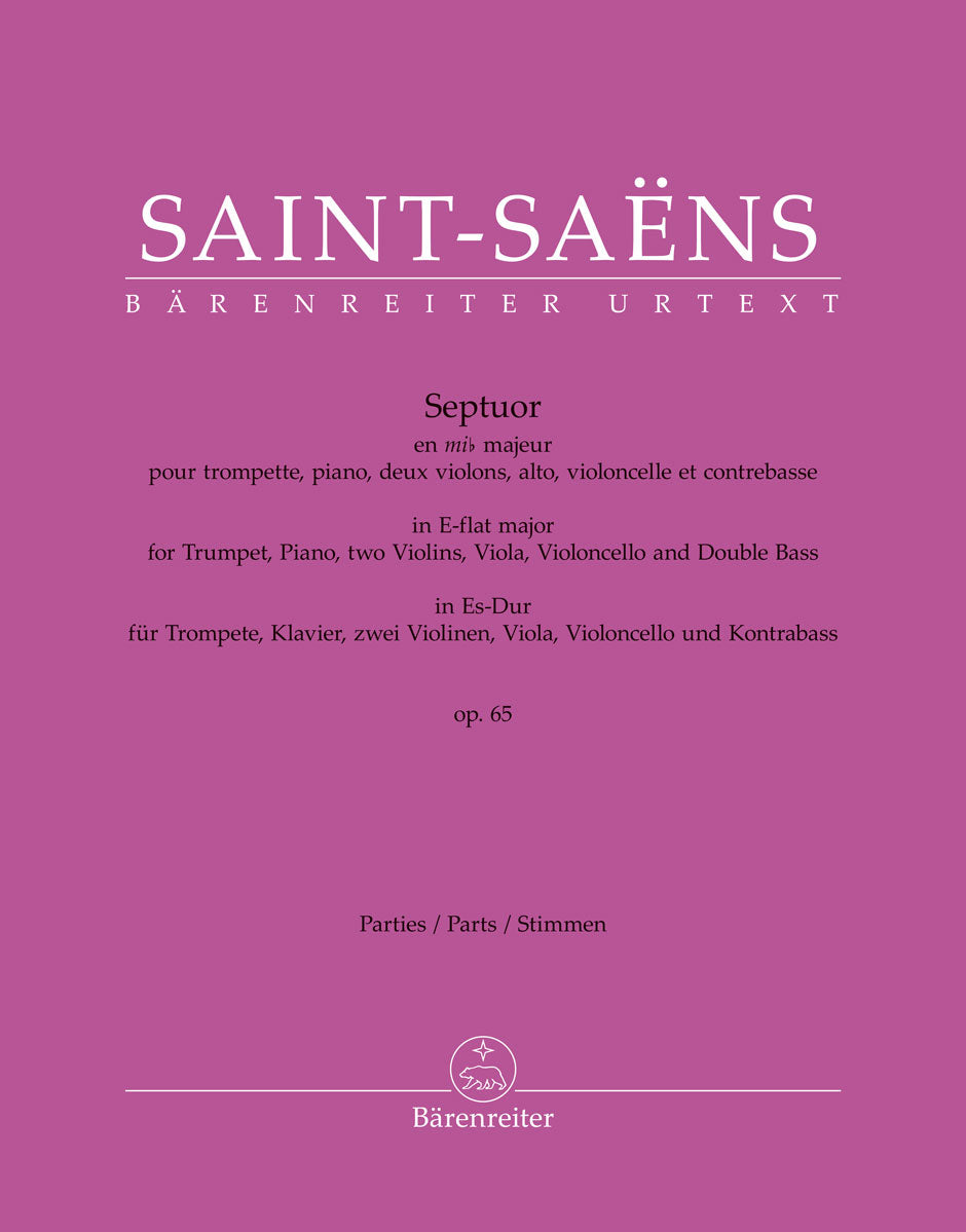 Saint-Saëns: Septuor for Trumpet, Piano, two Violins, Viola, Cello and Double Bass in E-flat Major, Op. 65 (Parts)