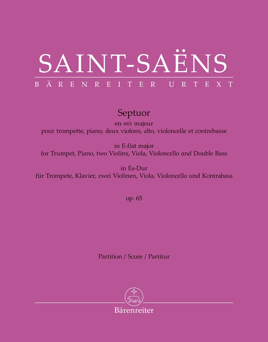 Saint-Saëns: Septuor for Trumpet, Piano, two Violins, Viola, Cello and Double Bass in E-flat Major, Op. 65 (Full Score)