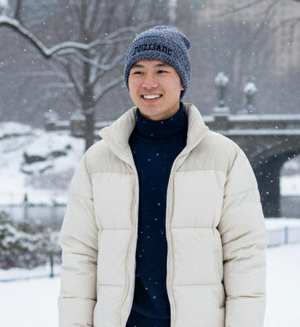 Beanie: Juilliard navy marled winter cap with cuff