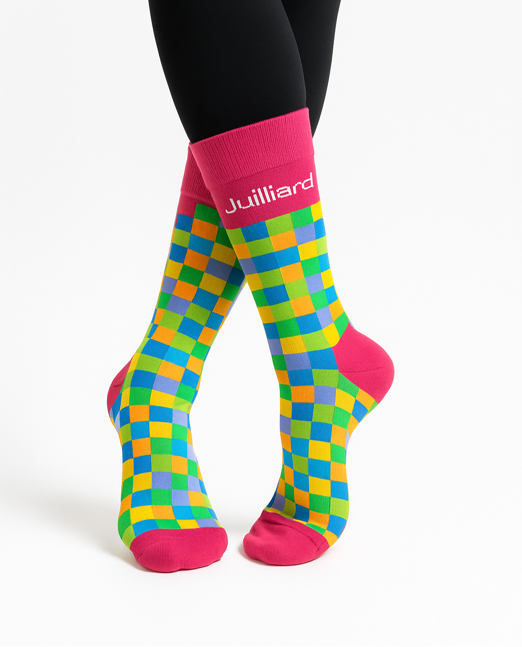 Socks: Juilliard Dress Crew with Gingham Pattern