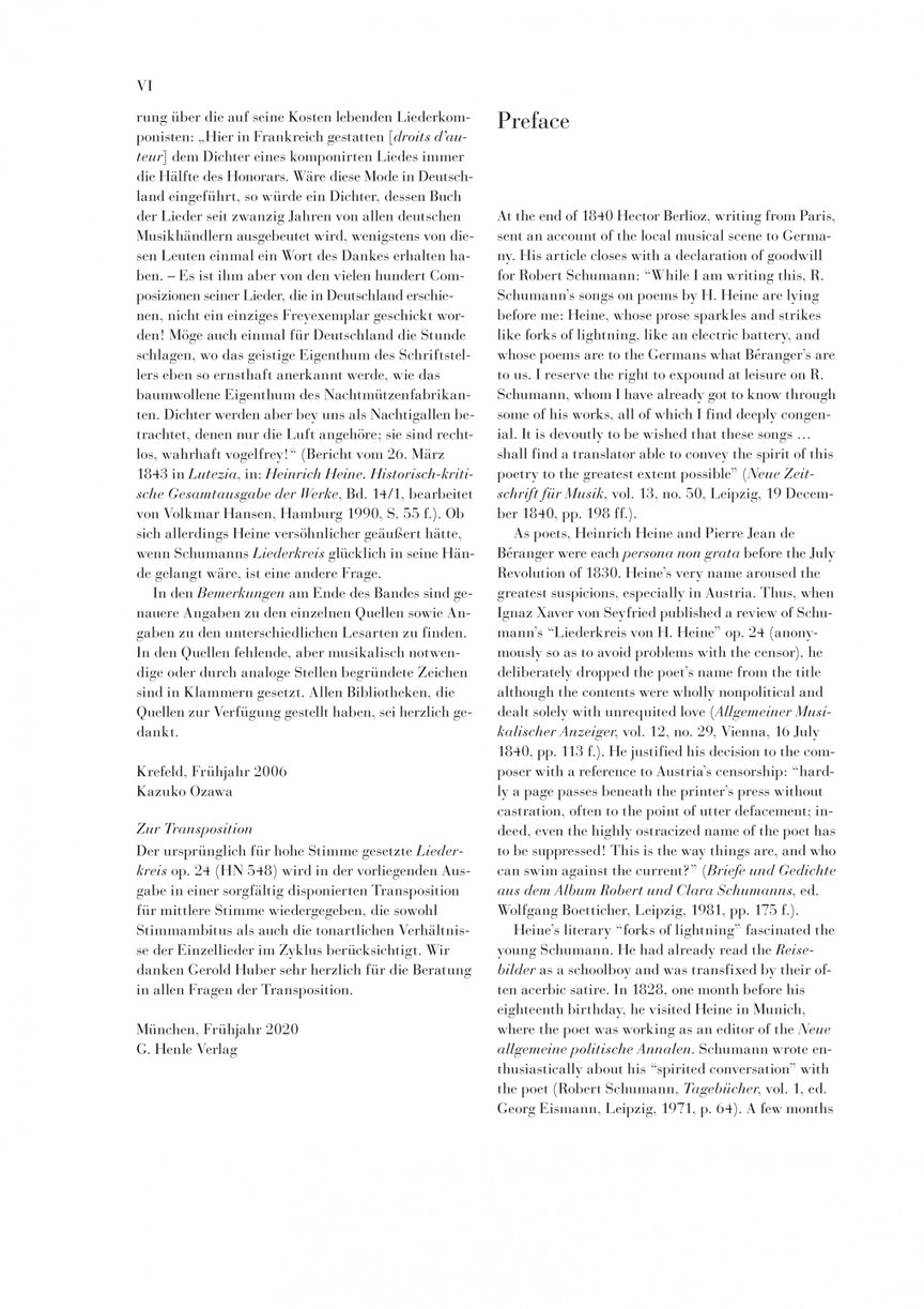 Schumann Liederkreis for Medium Voice and Piano, Op. 24