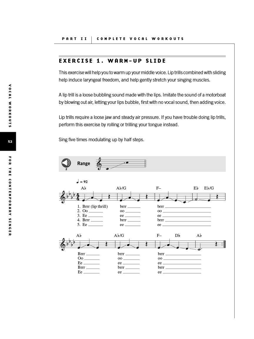 Vocal Workouts for the Contemporary Singer