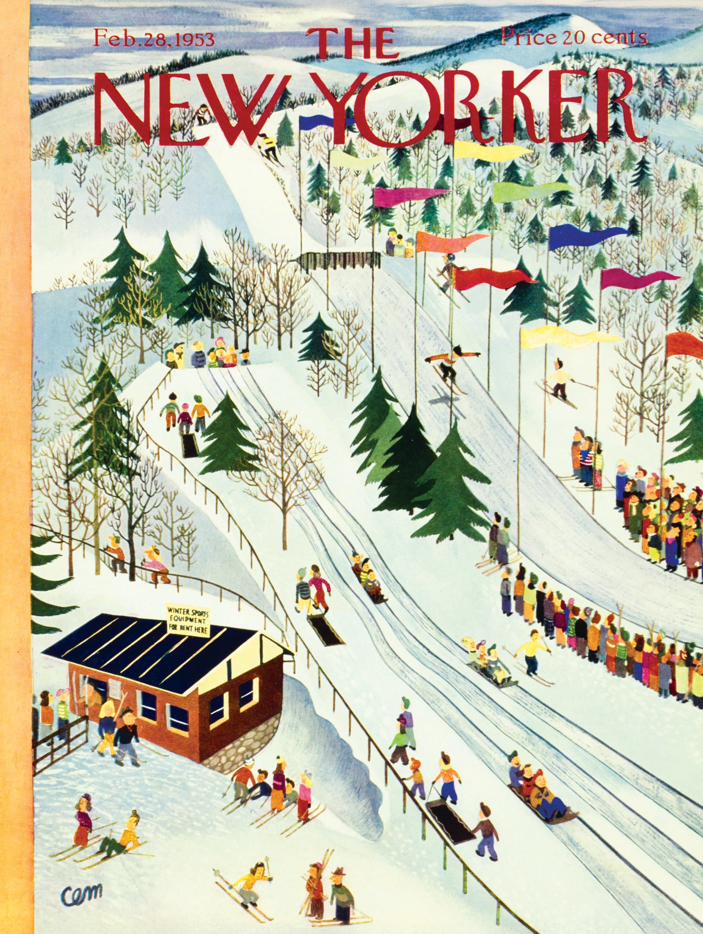 Puzzle: New Yorker - Sledding and Skiing