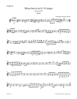 Mozart Missa brevis in G major K. 49 (47d) Violin 2