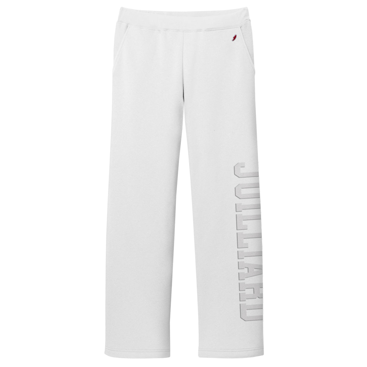 Sweatpants: White Reverse Fleece Straight Leg Embossed Juilliard (ladies cut) CLEARANCE / FINAL SALE