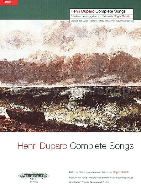 Duparc Complete Songs for High Voice & Piano