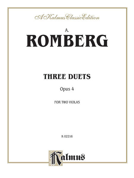 Romberg Three Duets, Opus 4 for 2 Violas