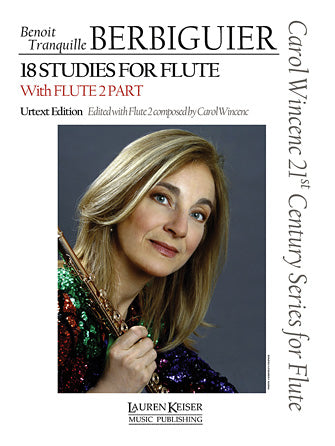 Berbiguier - 18 Studies for Flute - Urtext Edition with a Flute 2 Part