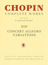 Chopin Concert Allegro Variations, CW XIII