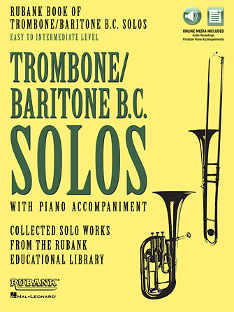Rubank Book of Trombone/Baritone B.C. Solos - Easy to Intermediate (incl. online audio access)