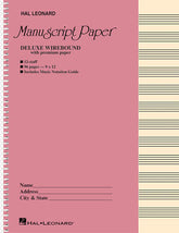 Manuscript Paper Wire-Bound: Hal Leonard, Deluxe Premium (Pink Cover) 96 pgs, 12 staves (9"x12")