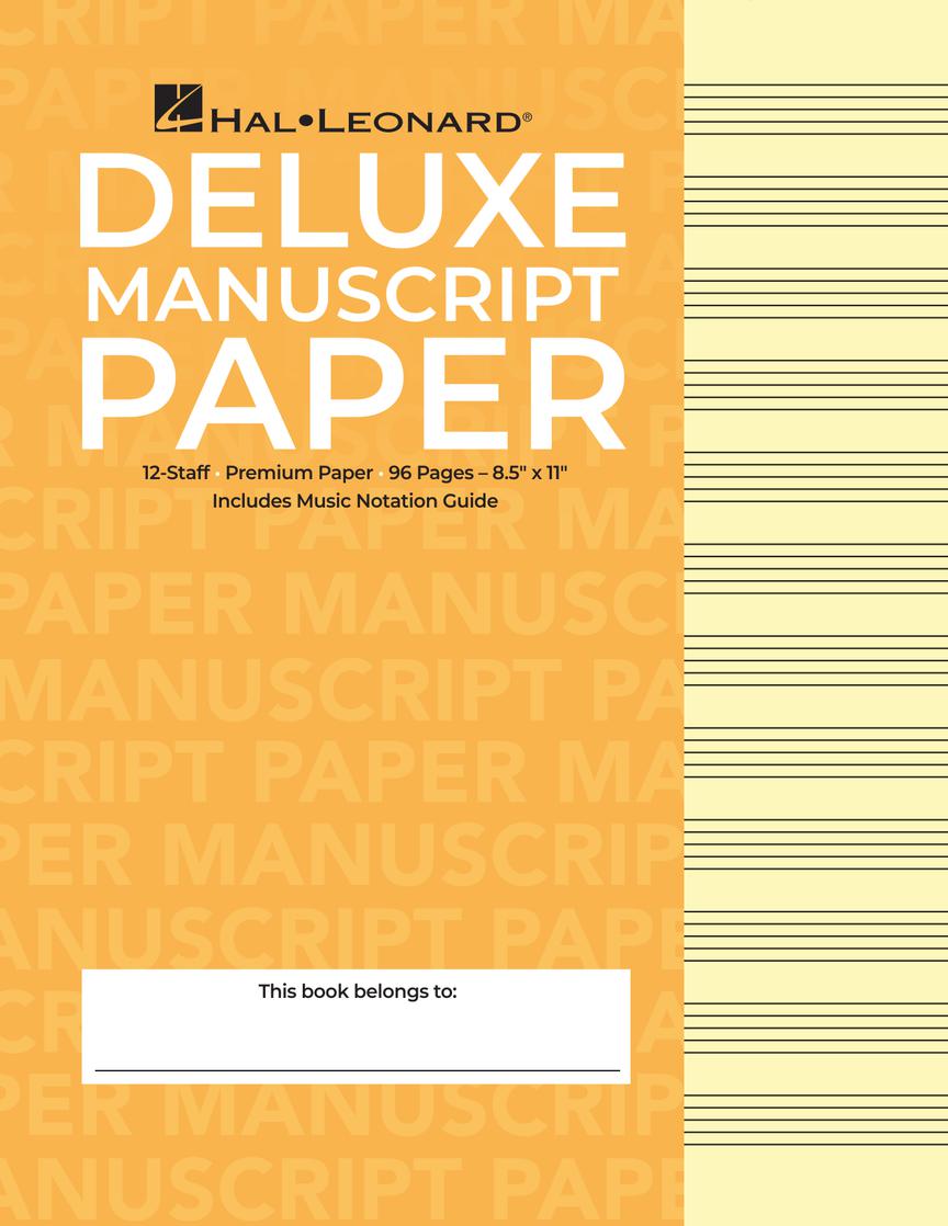Manuscript Paper Wire-Bound: Hal Leonard, Deluxe Super Premium (Gold Cover) 96pgs, 12 stave (8.5" x 11")