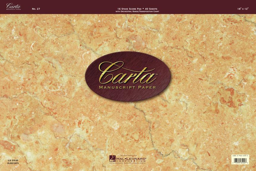 Carta No 27 Professional Manuscript Paper