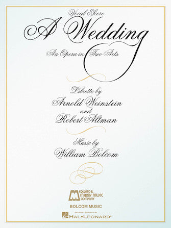 Bolcom A Wedding - Opera Vocal Score
