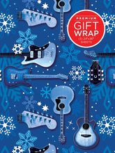 Wrapping Paper: Blue Guitars & Snowflakes Theme Hal Leonard