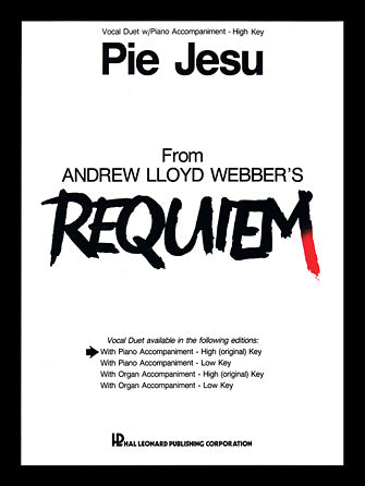 Lloyd Webber Pie Jesu (from Requiem)  Vocal Duet