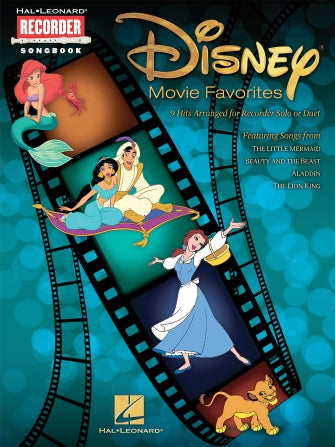 Disney Movie Favorites 9 Hits Arranged for Recorder Solo or Duet