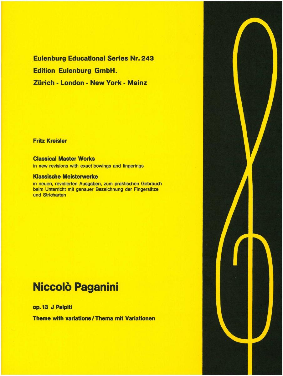 Paganini Palpiti Op. 13 Violin and Piano