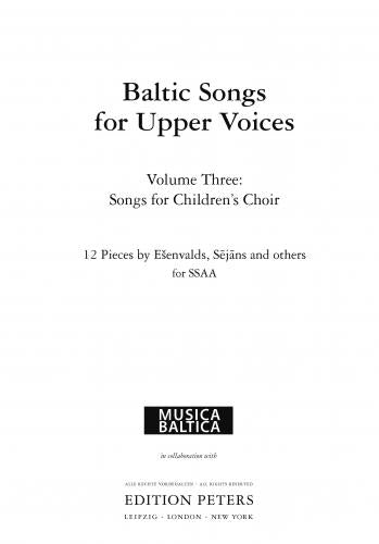 Baltic Songs for Upper Voices Volume Three