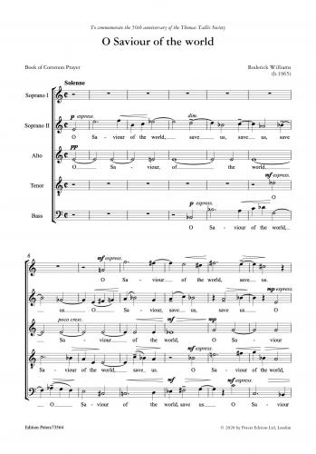 Williams O Saviour of the world SSATB
