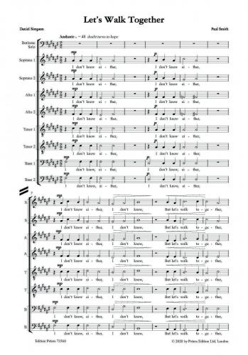 Smith Let's Walk Together for Baritone Solo & SSAATTBB