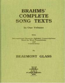 Brahms Complete Song Texts in One Volume