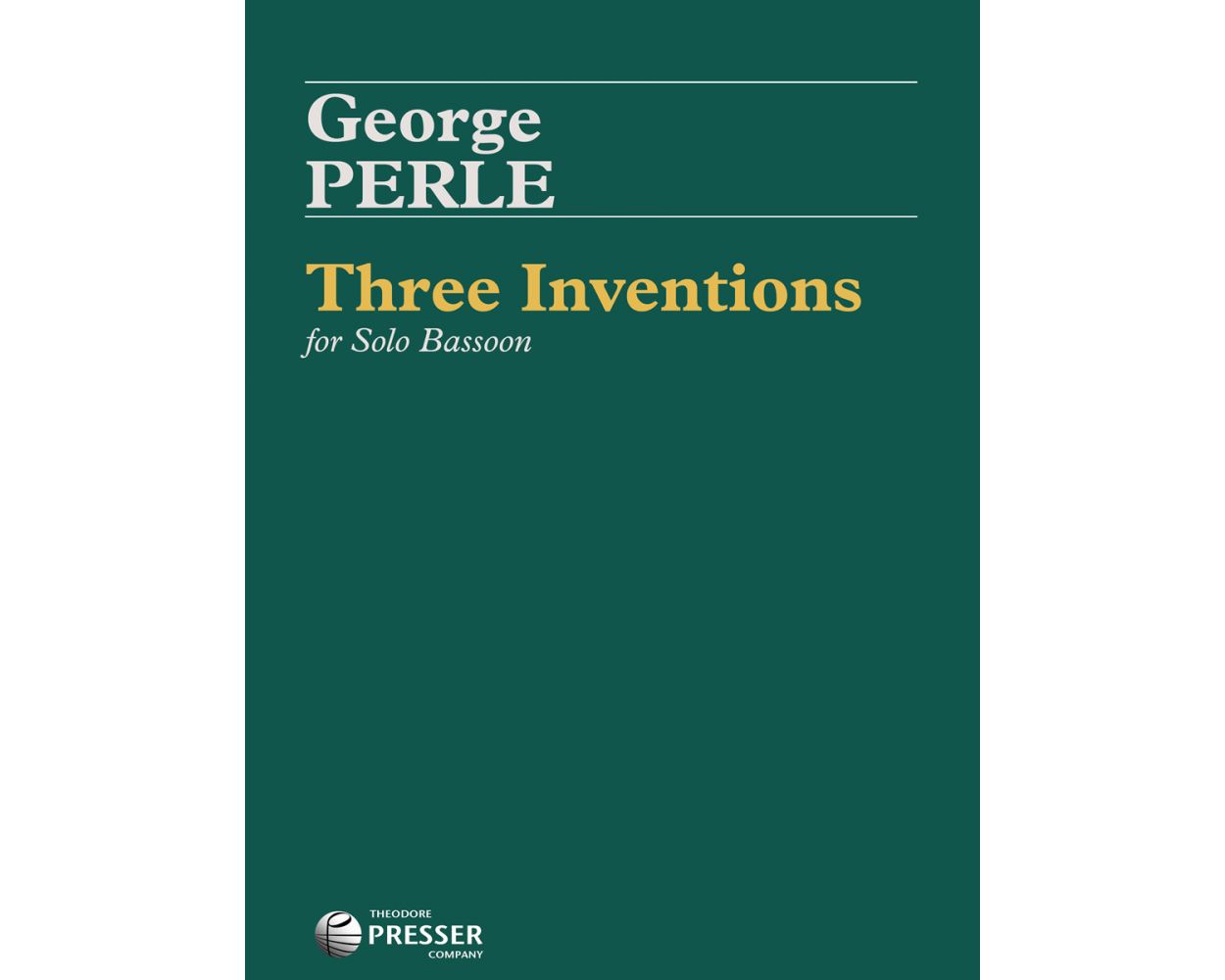 Perle 3 Inventions For Solo Bassoon