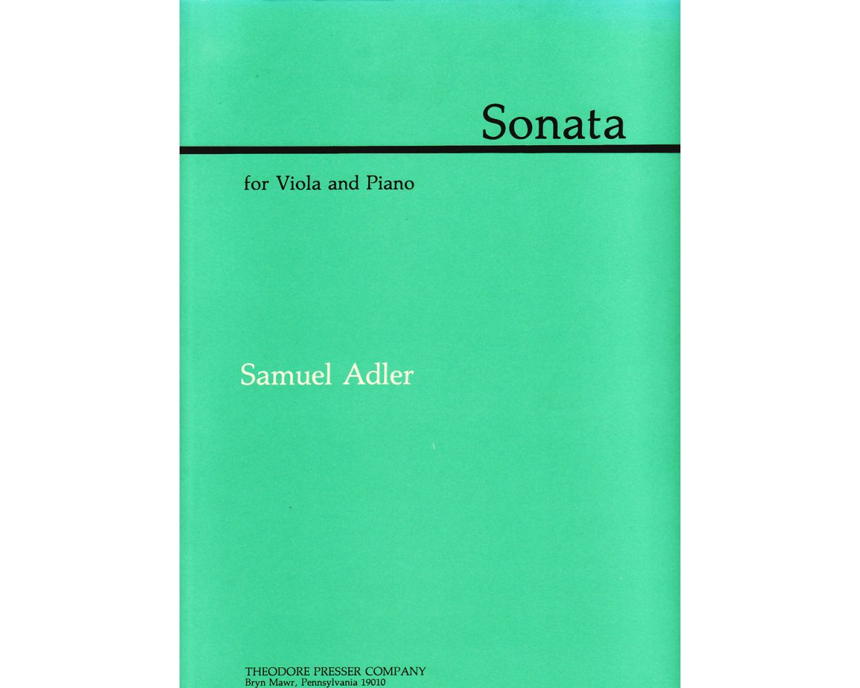 Adler Sonata for Viola and Piano
