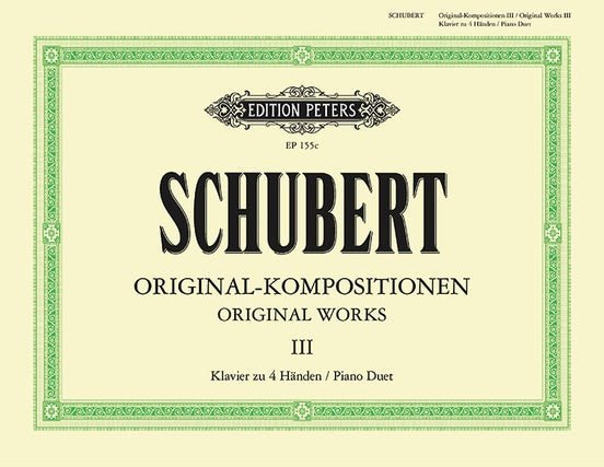 Schubert 'Original Works for Piano Duet, Volume 3'